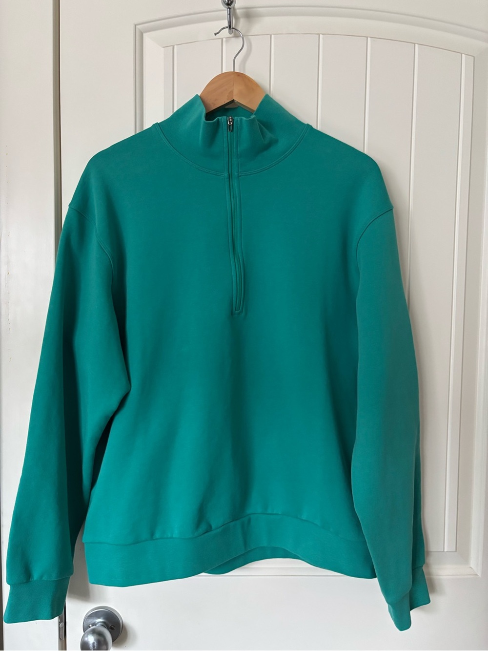 Lululemon French Terry Oversized Half Zip Pullover Teal Size M NWOT